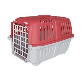 Markapet 28 x 44 x 32 cm Kırmızı Gri Sert Plastik Kedi Köpek Taşıma Çantası