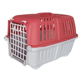 Markapet 28 x 44 x 32 cm Kırmızı Gri Sert Plastik Kedi Köpek Taşıma Çantası