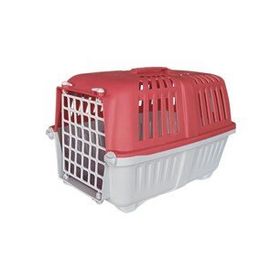 Markapet 28 x 44 x 32 cm Kırmızı Gri Sert Plastik Kedi Köpek Taşıma Çantası