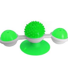 Markapet 8 cm-18 cm Yeşil Vantuzlu Fırıldak Toplu Dönen Kedi Oyuncağı