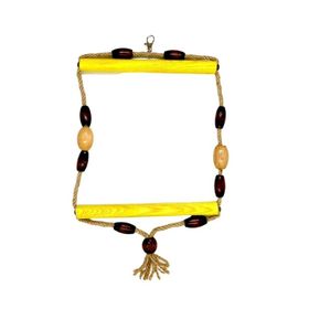 Markapet Doğal Ahşap 21 x 36 cm Boncuklu Papağan Salıncağı