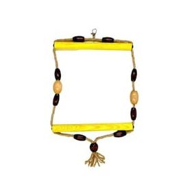 Markapet Doğal Ahşap 21 x 36 cm Boncuklu Papağan Salıncağı