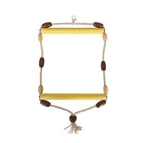 Markapet Doğal Ahşap 21 x 36 cm Boncuklu Papağan Salıncağı