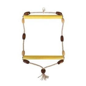 Markapet Doğal Ahşap 21 x 36 cm Boncuklu Papağan Salıncağı