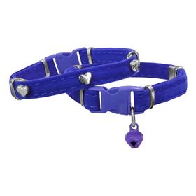 Markapet Kalpli 20-32 cm Mavi Kadife Kedi Boyun Tasması