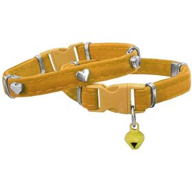 Markapet Kalpli 20-32 cm Sarı Kadife Kedi Boyun Tasması