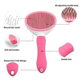 Markapet Pembe 10 x 20 cm Kendini Temizleyen Tuşlu Kedi Köpek Tarağı