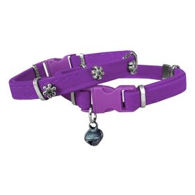 Markapet SF-KDFKRTNL-MR-F4B77 Kar Taneli 20-32 cm Mor Kadife Kedi Boyun Tasması