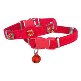 Markapet Taşlı 20-32 cm Kırmızı Kadife Kedi Boyun Tasması