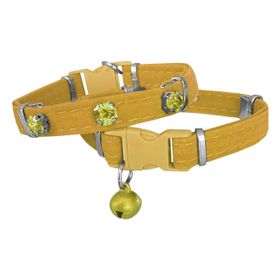 Markapet Taşlı 20-32 cm Sarı Kadife Kedi Boyun Tasması