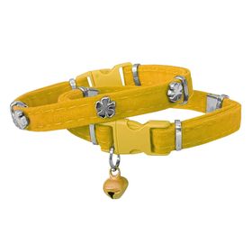 Markapet Yoncalı 20-32 cm Sarı Kadife Kedi Boyun Tasması