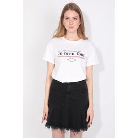 Markapia Beyaz Kadın Bisiklet Yaka Basic T-Shirt