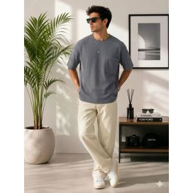 Markapia Erkek Antrasit Basic Bisiklet Yaka T-shirt