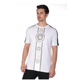 Markapia Erkek Baskılı Bisiklet Yaka T-Shirt