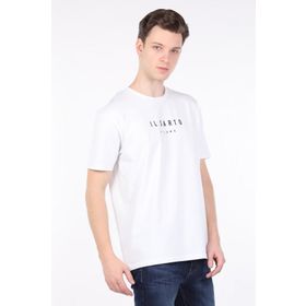 Markapia Erkek Beyaz Bisiklet Yaka T-Shirt