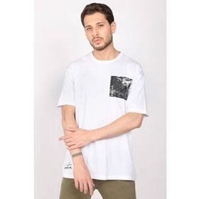 Markapia Erkek Beyaz Bisiklet Yaka T-Shirt