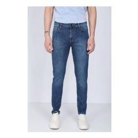 Markapia Erkek Mavi Straight Fit Jean Pantolon