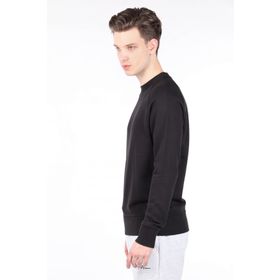 Markapia Erkek Siyah Düz Bisiklet Yaka Sweatshirt