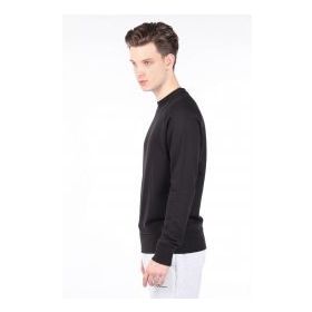 Markapia Erkek Siyah Düz Bisiklet Yaka Sweatshirt
