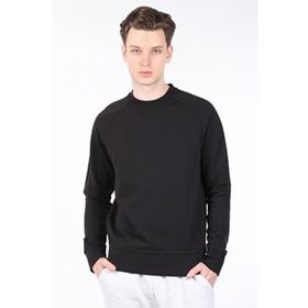 Markapia Erkek Siyah Düz Bisiklet Yaka Sweatshirt