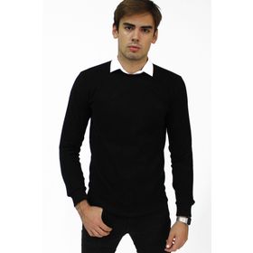 Markapia Siyah Erkek Bisiklet Yaka Sweatshirt