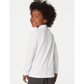 Marks & Spencer 2'li Saf Pamuklu Polo Yaka Beyaz Kız Çocuk T-Shirt