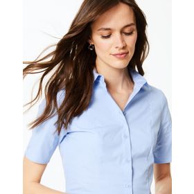 Marks & Spencer Beyaz Kısa Kollu Bayan Gömlek
