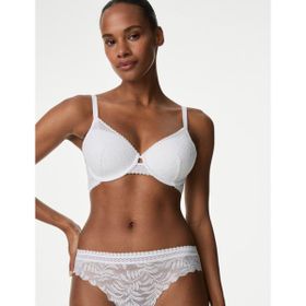 Marks & Spencer Flexifit Dantel Detaylı Destekli Beyaz Full Cup Sütyen