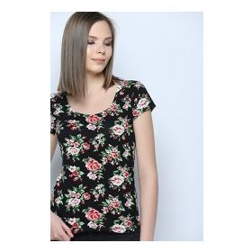 Marks & Spencer Mavi Çiçek Desenli Bayan T- Shirt