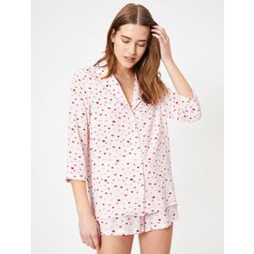 Marks & Spencer Pembe Desenli Bayan Pijama Üstü