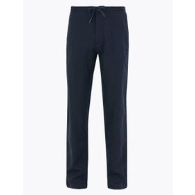 Marks & Spencer Siyah Bayan Keten Regular Fit Pantolon