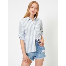 Marks & Spencer Uzun Kollu Çizgili Bayan Gömlek