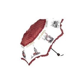 Marlux M21MAR109R001 İstanbul Figürlü Bordo Kadın Şemsiyesi