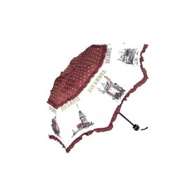 Marlux M21MAR109R001 İstanbul Figürlü Bordo Kadın Şemsiyesi