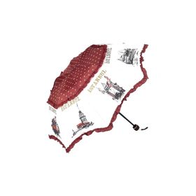 Marlux M21MAR109R001 İstanbul Figürlü Bordo Kadın Şemsiyesi