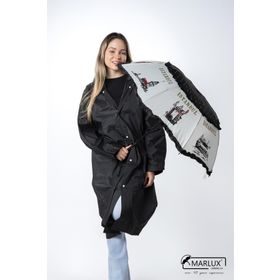 Marlux M21MAR109R002 İstanbul Figürlü Siyah Kadın Şemsiyesi