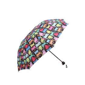 Marlux M21MAR605R01 Renkli Kedi Desenli 8 Telli Manuel Rüzgara Dayanıklı Şemsiye