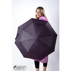 Marlux M21MAR710R002 Siyah Pembe Puantiyeli Tam Otomatik Kadın Şemsiye