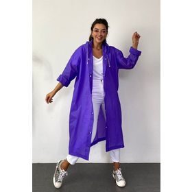 Marlux M21MRC881R09 Mor Kapüşonlu Çıtçıtlı Eva Kadın Yağmurluk