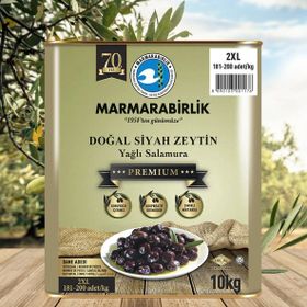 Marmara Birlik 10 kg 2Xl 181-200 Kb Premium Dogal Siyah Zeytin