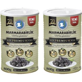 Marmara Birlik 800 gr Premium 2XL Doğal Salamura Siyah Zeytin