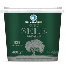 Marmara Birlik Kuru Sele 3XS 381-410 400 gr Siyah Zeytin (6 adet)