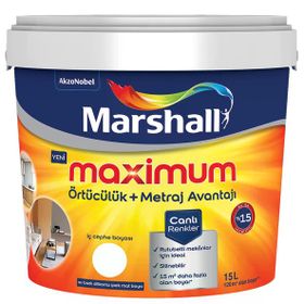 Marshall 15 lt Ekru Mat İpek Maximum Silikonlu Su Bazlı İç Cephe Boyası