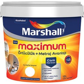Marshall 15 lt Ekru Mat İpek Maximum Silikonlu Su Bazlı İç Cephe Boyası