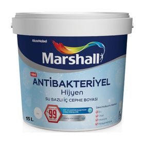 Marshall Antibakteriyel Hijyen Beyaz 15 lt İpek Mat İç Cephe Boyası