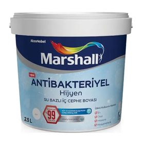 Marshall Antibakteriyel Hijyen Beyaz Lale 2.5 lt Silinebilir İç Cephe Boyası