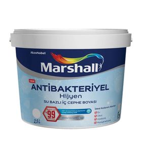 Marshall Antibakteriyel Hijyen İpek Mat İç Cephe Boyası Derin Vadi 2,5 lt Boya
