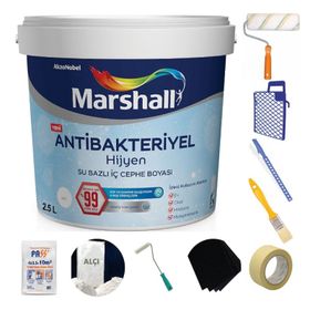 Marshall Antibakteriyel Hijyen Silinebilir Akşam Sefası 2.5 lt İç Cephe Boyası + Boya Seti