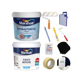 Marshall Antibakteriyel Hijyen Silinebilir Akşam Sefası 2.5 lt İç Cephe Boyası + Boya Seti