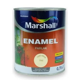 Marshall Enamel Krem 0.75 lt Parlak Krem Parlak Ahşap Metal Boyası